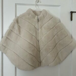 Cream Faux Fur Cape